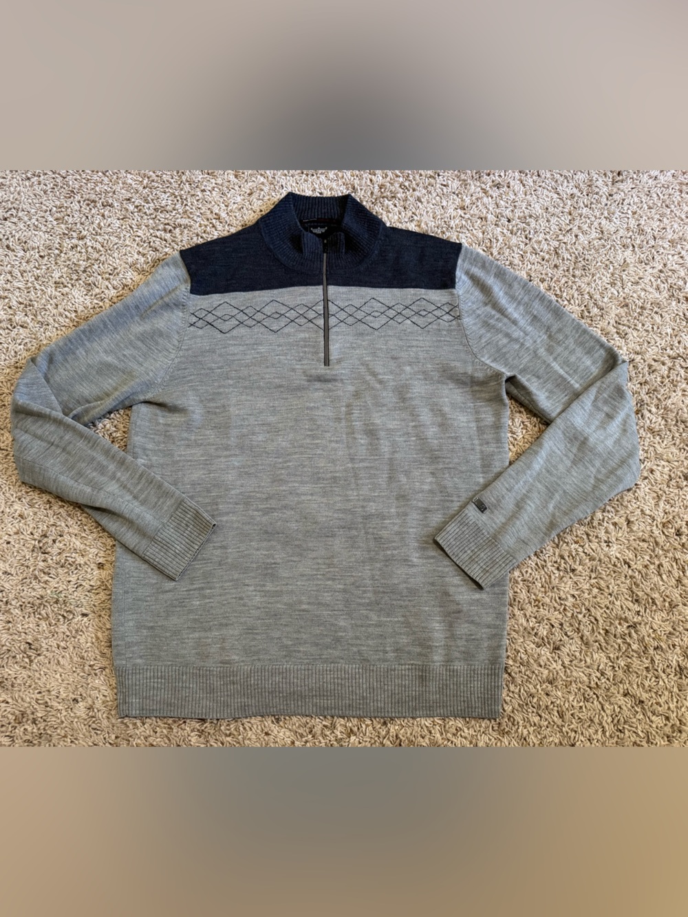 Nike x Tiger Woods Collection 100% Merino Wool Colorblock Argyle Sweater Medium